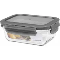 Lock & Lock Boroseal Frischhaltedose rechteckig 380ml 15x11x5,7cm, grau/klar
