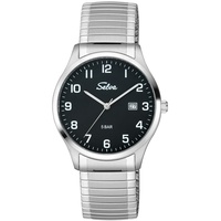 Selva SELVA Quarz-Armbanduhr mit Zugband bicolor, Zifferblatt weiß Ø