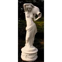 Casa Padrino Jugendstil Wasserspeier Skulptur Frau mit Krug Weißgrau