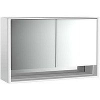 EMCO loft Aufputz-Lichtspiegelschrank 979805220 1300x733mm, mit Unterfach, LED, 2-türig,