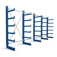 Stier Kragarmregal einseitig 4 Felder mit 5 Ebenen 5200x2000x500mm