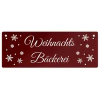Speecheese Weihnachtsbäckerei Metallschild XL Dank der 2 vorgebohrten Löcher