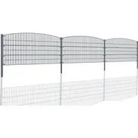 Aileenstore Doppelstabmattenzaun 30 m x 2 m Grau/Stahl