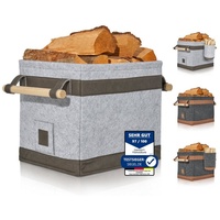 Oakage OAKAGE® Holzkorb für Kaminholz Groß [Schmutzabweisendes Innenfutter und