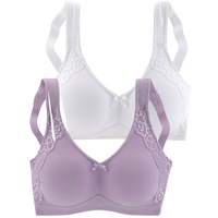 PETITE FLEUR Soft-BH Damen flieder+weiß Gr.95E