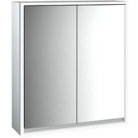 EMCO loft Aufputz-Lichtspiegelschrank 979805104 600x733mm, LED umlaufend, 2-türig, aluminium/Spiegel