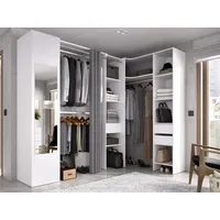 Vente-unique Vente-unique-Eckkleiderschrank mit Vorhang & 1 Tür - Mit