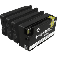 Ampertec kompatibel zu HP 950XL schwarz + 951XL CMY