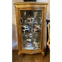 Casa Padrino Barock Vitrine Gold Creme - Handgefertigter Massivholz