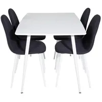 VCM Polar120X80WHWH Essgruppe Esstisch weiß und 4 Polar Esszimmerstühle