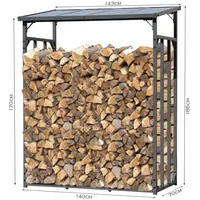Quick Star Metall Kaminholzregal Anthrazit 143 x 70 x