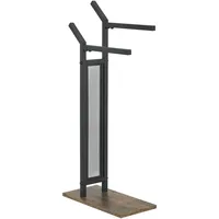 [en.casa] Handtuchständer Schwarz Metall, 40x88x20 cm, Badaccessoires, Duschzubehör, Handtuchständer