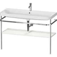 Duravit Happy D.2 Plus Möbelwaschtisch c-shaped mit Metallkonsole bodenstehend,