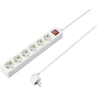 Sygonix SY-4891004 Steckdosenleiste mit Schalter 6fach Weiß Schutzkontakt 1