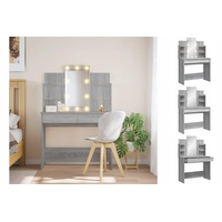 VidaXL Schminktisch mit LED-Leuchten Grau Sonoma 96x40x142 cm