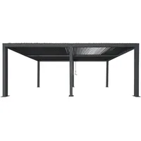 Mendler Pergola HWC-L46, Gartenpavillon Lamellen-Pavillon, 10cm-Aluminium-Gestell, Regenrinne sturmfest, 3x6m