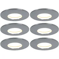 ETC Shop Einbauleuchte 6er Set rund grau Chrom