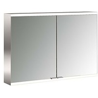 EMCO prime Aufputz-Lichtspiegelschrank 949706245 1000x700mm, 2-türig, aluminium/spiegel