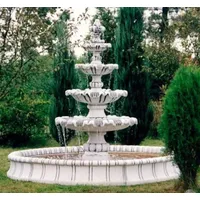 Casa Padrino Barock Garten Deko Springbrunnen Weiß / Grau