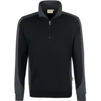 Hakro Zip-Sweatshirt Contrast Performance, schwarz, Unisex-Größe: L