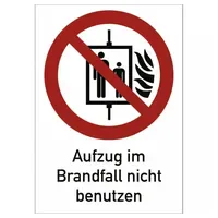Dreifke Dreifke® Aufkleber Aufzug im Brandfall nicht benutzen ISO