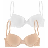 PETITE FLEUR Push-up-BH Damen caramel+weiß Gr.70B