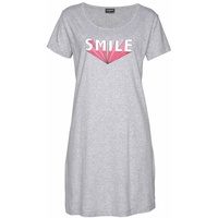 Buffalo Damen Sleepshirt grau-meliert-bedruckt Gr.32/34