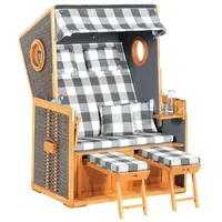 SonnenPartner Rustikal 110 Z Bullauge 2-Sitzer Strandkorb Halbliegemodell