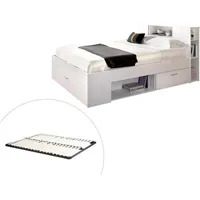 Vente-unique Bett mit Kopfteil, Stauraum & Schubladen + Lattenrost