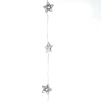 MARELIDA LED Lichterkette Sterne 20LED Dekolichterkette Silberdraht Weihnachtsdeko silber