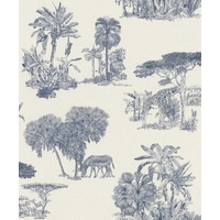 Rasch Textil Rasch Vliestapete 555011 Blau-Indigo Muster & Motive