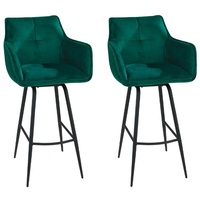 Home4You Barhocker 2er Set, Grün - H 106 cm