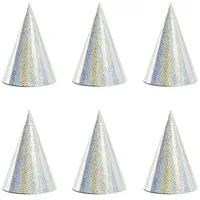 Partydeco Partyhut 16 cm 6 St. Silber