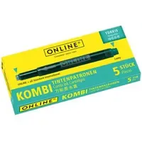 Online Schreibgeräte ONLINE® Tintenpatronen für Füller 17176/12 türkis-blau, 5