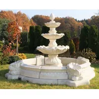 Casa Padrino Barock Garten Deko Springbrunnen Weiß Ø 270