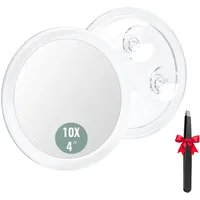 Auxmir Vergrößerungsspiegel 10-Facher mit 3 Saugnäpfen, Runde Make Up