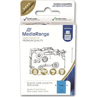 MediaRange Schriftbandkassette 12mm schw/blau Brother TZ-531/TZe-531 8m laminiert, schwarz