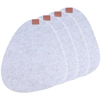 Neuetischkultur Platzset 4-teilig Filz oval Platzmatte Platzdeckchen Tischset Hellgrau