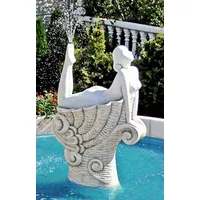 Casa Padrino Jugendstil Wasserspeier Skulptur Frau auf Muschel Weiß