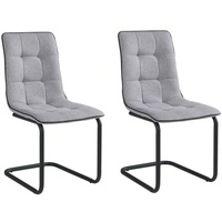 Home4You 2er Set, Hellgrau - Schwarz matt - -