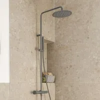 Herzbach Living Spa Aufputz-Duschsystem mit Thermostat, 23.988250.1.06,