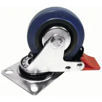 Roadinger Lenkrolle 75mm blau mit Bremse