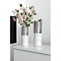Gilde Halbmondvase Lavena Silber/weiß/hellgrau H: 44 cm B: 13