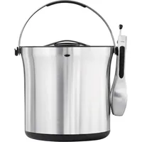 Oxo Eiswürfelbehälter und Zange, Flaschenkühler, Schwarz, Silber