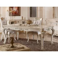 Casa Padrino Luxus Barock Esstisch Weiß / Beige /