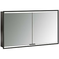 EMCO prime Unterputz-Lichtspiegelschrank 949713556 1200x730mm, 2-türig, schwarz/spiegel