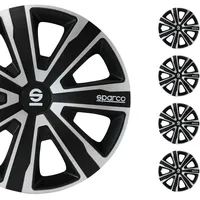 Sparco Radzierblenden Palermo - 14-Zoll - Silber/Schwarz - Satz