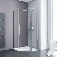 Schulte Fünfeckdusche mit Drehtür Alexa Style 2.0 Chromoptik BxHxT