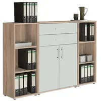 BMG Möbel Aktenschrank Office Edition Sw Set 13 Weiß/Sonoma
