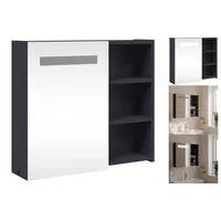 VidaXL Spiegelschrank mit LED-Beleuchtung Grau 60x13x52 cm